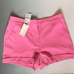 Cinq à Sept Pink Tailored Cuffed Shorts Size 8 NWT High-End Designer